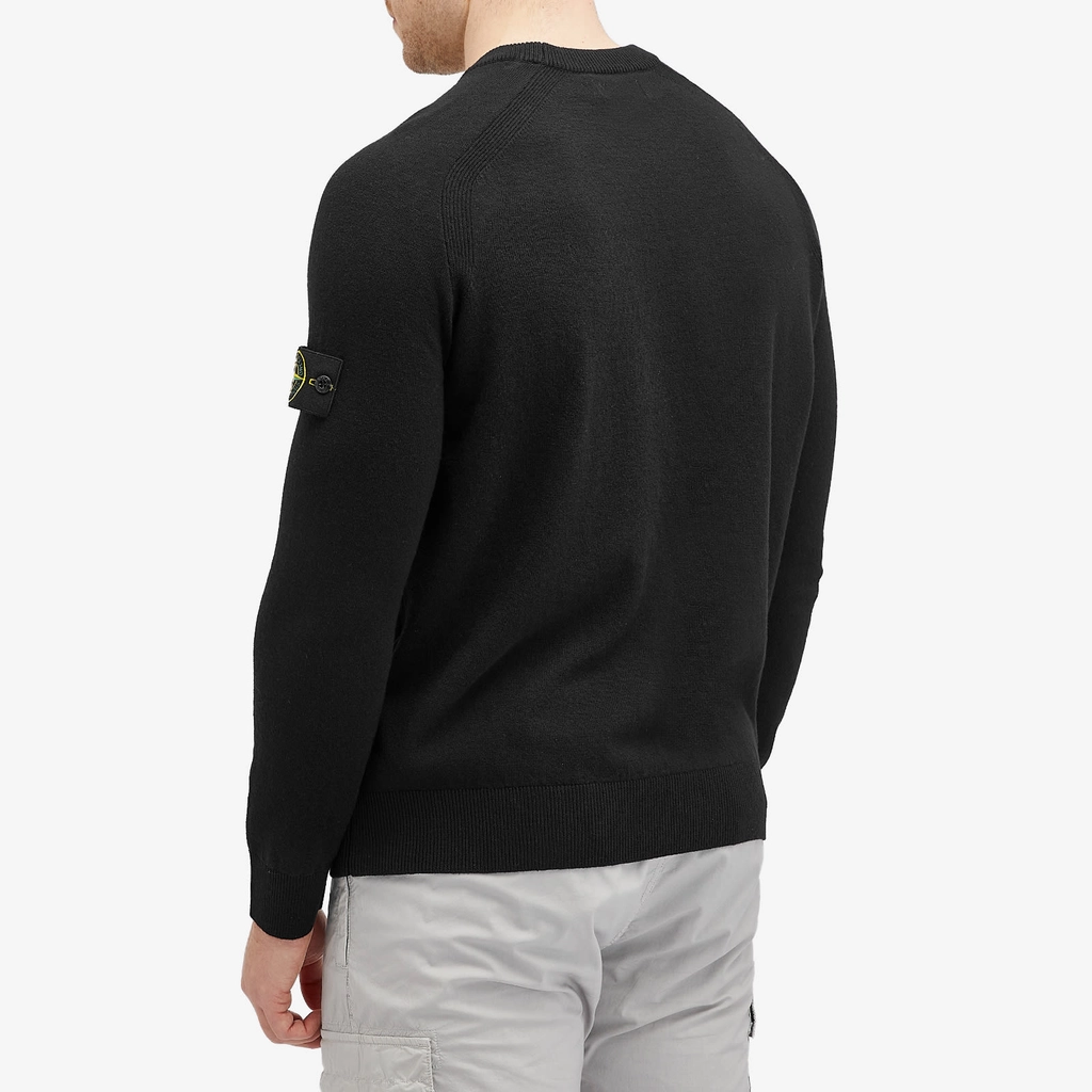 Stone Island Men's Geelong Wool Crew Neck Jumper Black